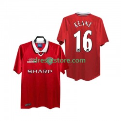 Manchester United Keane 16 2000 Retro Domácí Dres 1999 Krátký rukáv Muže Fotbalové Dresy