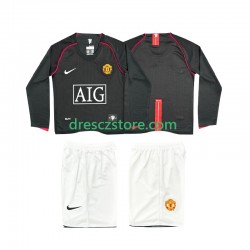 Manchester United 2007 Retro Venkovní Dres 2008 Dlouhý rukáv Děti Fotbalové Dresy
