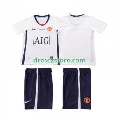 Manchester United Champions League 2009 Retro Venkovní Dres 2008 Krátký rukáv Děti Fotbalové Dresy