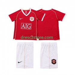 Manchester United 2007 Retro Domácí Dres 2006 Krátký rukáv Děti Fotbalové Dresy