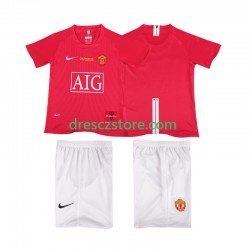 Manchester United Champions League 2007 Retro Domácí Dres 2008 Krátký rukáv Děti Fotbalové Dresy