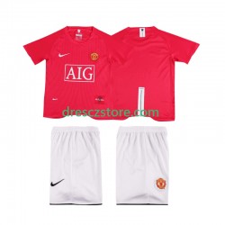 Manchester United Premier League 2007 Retro Domácí Dres 2008 Krátký rukáv Děti Fotbalové Dresy