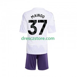 Manchester United Kobbie Mainoo 37 Venkovní Dres 2025-2026 Krátký rukáv Děti Fotbalové Dresy