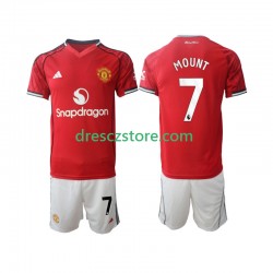 Manchester United Mason Mount 7 Domácí Dres 2025-2026 Krátký rukáv Děti Fotbalové Dresy