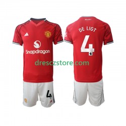 Manchester United Matthijs de Ligt 4 Domácí Dres 2025-2026 Krátký rukáv Děti Fotbalové Dresy