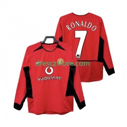 Manchester United RONALDO 7 Retro Domácí Dres 2004 2002 Dlouhý rukáv Muže Fotbalové Dresy