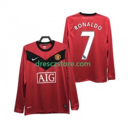 Manchester United RONALDO 7 2009 Retro Domácí Dres 2010 Dlouhý rukáv Muže Fotbalové Dresy