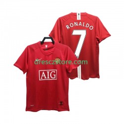 Manchester United RONALDO 7 Premier League 2007 Retro Domácí Dres 2008 Krátký rukáv Muže Fotbalové Dresy