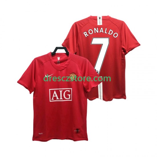 Manchester United RONALDO 7 Premier League 2007 Retro Domácí Dres 2008 Krátký rukáv Muže Fotbalové Dresy
