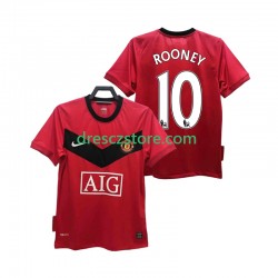 Manchester United ROONEY 10 2009 Retro Domácí Dres 2010 Krátký rukáv Muže Fotbalové Dresy
