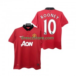 Manchester United ROONEY 10 2013 2014 Retro Domácí Dres Krátký rukáv Muže Fotbalové Dresy
