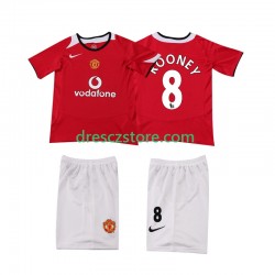 Manchester United ROONEY 8 2005 Retro Domácí Dres 2006 Krátký rukáv Děti Fotbalové Dresy