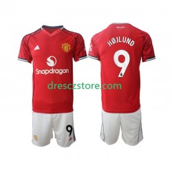 Manchester United Rasmus Hojlund 9 Domácí Dres 2025-2026 Krátký rukáv Děti Fotbalové Dresy