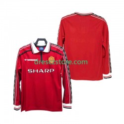 Manchester United Retro Domácí Dres 1998 1999 Dlouhý rukáv Muže Fotbalové Dresy