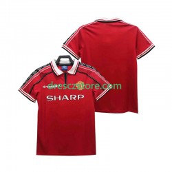 Manchester United Retro Domácí Dres 1998 1999 Krátký rukáv Muže Fotbalové Dresy
