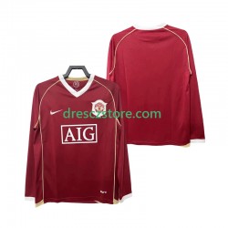 Manchester United 2007 Retro Domácí Dres 2006 Dlouhý rukáv Muže Fotbalové Dresy
