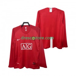 Manchester United 2007 Retro Domácí Dres 2008 Dlouhý rukáv Muže Fotbalové Dresy