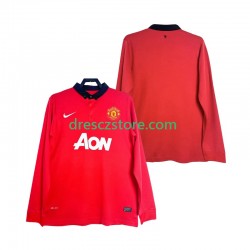 Manchester United 2013 2014 Retro Domácí Dres Dlouhý rukáv Muže Fotbalové Dresy