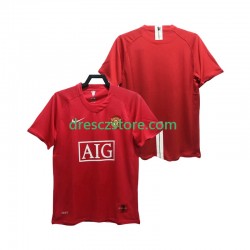 Manchester United Premier League 2007 Retro Domácí Dres 2008 Krátký rukáv Muže Fotbalové Dresy