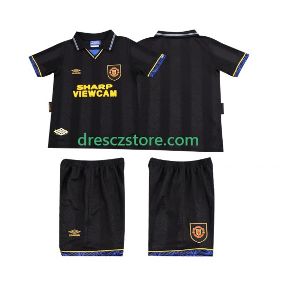 Manchester United 1993 Retro Venkovní Dres 1994 Krátký rukáv Děti Fotbalové Dresy