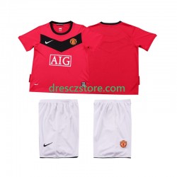 Manchester United 2009 Retro Domácí Dres 2010 Krátký rukáv Děti Fotbalové Dresy