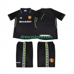 Manchester United Retro Alternativní Dres 1998 1999 Krátký rukáv Děti Fotbalové Dresy