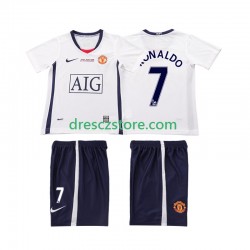 Manchester United Ronaldo 7 Champions League 2009 Retro Venkovní Dres 2008 Krátký rukáv Děti Fotbalové Dresy
