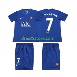 Manchester United Ronaldo 7 2009 Retro Alternativní Dres 2008 Krátký rukáv Děti Fotbalové Dresy
