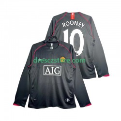 Manchester United Rooney 10 2007 Retro Venkovní Dres 2008 Dlouhý rukáv Muže Fotbalové Dresy