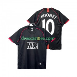 Manchester United Rooney 10 2007 Retro Venkovní Dres 2008 Krátký rukáv Muže Fotbalové Dresy