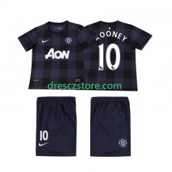 Manchester United Rooney 10 2013 2014 Retro Venkovní Dres Krátký rukáv Děti Fotbalové Dresy