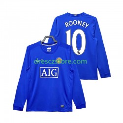 Manchester United Rooney 10 2009 Retro Alternativní Dres 2008 Dlouhý rukáv Muže Fotbalové Dresy