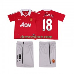 Manchester United SCHOLES 18 Retro Domácí Dres 2011 2010 Krátký rukáv Děti Fotbalové Dresy