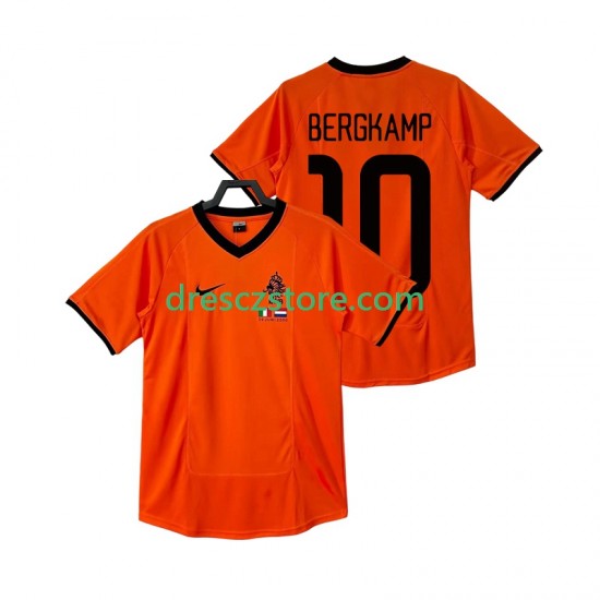 Nizozemsko BERGKAMP 10 2000 Retro Domácí Dres Krátký rukáv Muže Fotbalové Dresy