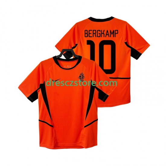 Nizozemsko BERGKAMP 10 Retro Domácí Dres 2002 Krátký rukáv Muže Fotbalové Dresy