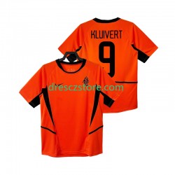 Nizozemsko KLUIVERT 9 Retro Domácí Dres 2002 Krátký rukáv Muže Fotbalové Dresy