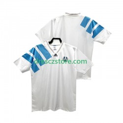 Olympique Marseille 1992 1993 Retro Domácí Dres Krátký rukáv Muže Fotbalové Dresy