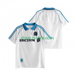 Olympique Marseille Retro Domácí Dres 1998 1999 Krátký rukáv Muže Fotbalové Dresy