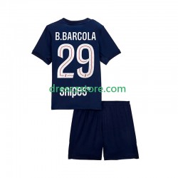 Paris Saint-Germain Bradley Barcola 29 Domácí Dres 2025-2026 Krátký rukáv Děti Fotbalové Dresy