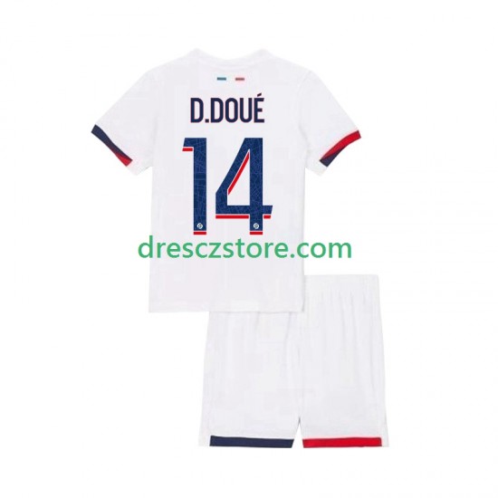 Paris Saint-Germain Desire Doue 14 Venkovní Dres 2025-2026 Krátký rukáv Děti Fotbalové Dresy