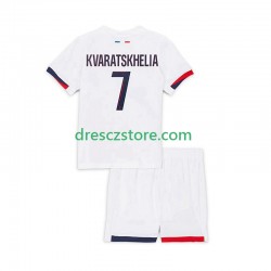 Paris Saint-Germain Khvicha Kvaratskhelia 7 Venkovní Dres 2025-2026 Krátký rukáv Děti Fotbalové Dresy