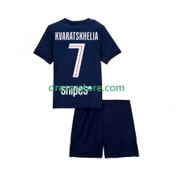 Paris Saint-Germain Khvicha Kvaratskhelia 7 Domácí Dres 2025-2026 Krátký rukáv Děti Fotbalové Dresy
