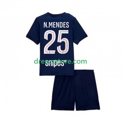 Paris Saint-Germain Nuno Mendes 25 Domácí Dres 2025-2026 Krátký rukáv Děti Fotbalové Dresy