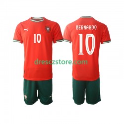 Portugalsko Bernardo Silva 10 Domácí Dres 2025-2026 Krátký rukáv Děti Fotbalové Dresy