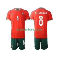 Portugalsko Bruno Fernandes 8 Domácí Dres 2025-2026 Krátký rukáv Děti Fotbalové Dresy