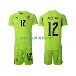 Portugalsko Jose Sa 12 Brankářské Domácí Dres 2025 Krátký rukáv Děti Fotbalové Dresy