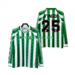 Real Betis FINIDI 25 1996 1997 Retro Domácí Dres Dlouhý rukáv Muže Fotbalové Dresy