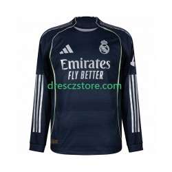 Real Madrid Venkovní Dres 2025-2026 Dlouhý rukáv Muže Fotbalové Dresy