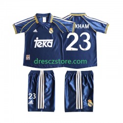 Real Madrid BECERHAM 23 Retro Alternativní Dres 1998 1999 Krátký rukáv Děti Fotbalové Dresy