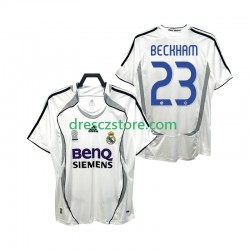 Real Madrid BECKHAM 23 2007 Retro Domácí Dres 2006 Krátký rukáv Muže Fotbalové Dresy